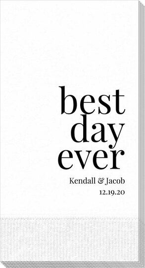 Best Day Ever Big Word Guest Towels
